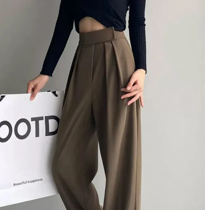 High Waist Loose Straight-leg Pants