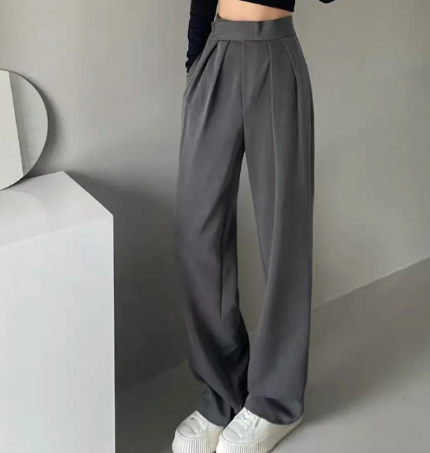 High Waist Loose Straight-leg Pants