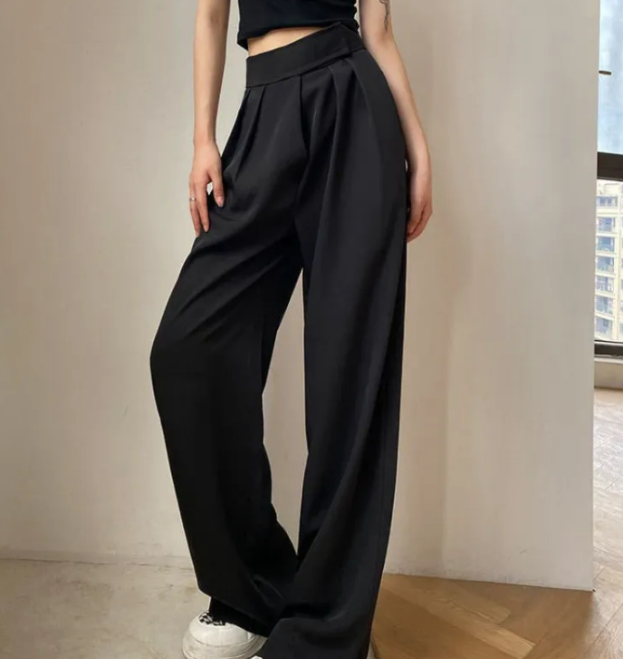 High Waist Loose Straight-leg Pants